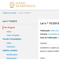 Picture of Lei 75-2013 regime jurídico das autarquias locais